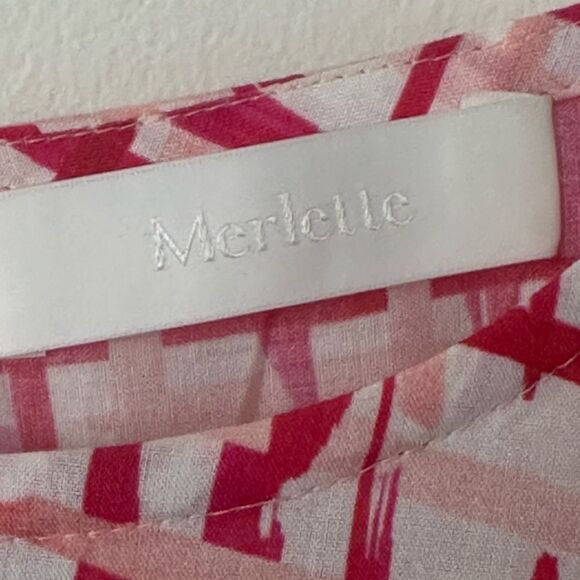 MERLETTE Women's Paradis Printed Dress, Berry Crosshatch Print S - Picture 7 of 10